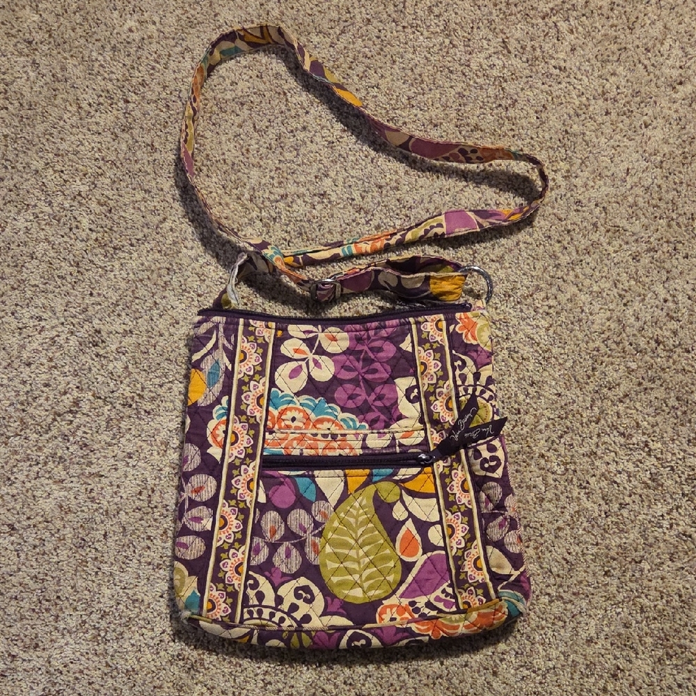 Vera Bradley Purple and Green Crossbody Bag